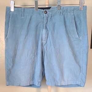Volcom Light Blue Teal‎ Corduroy Flat Front Shorts 100% Cotton